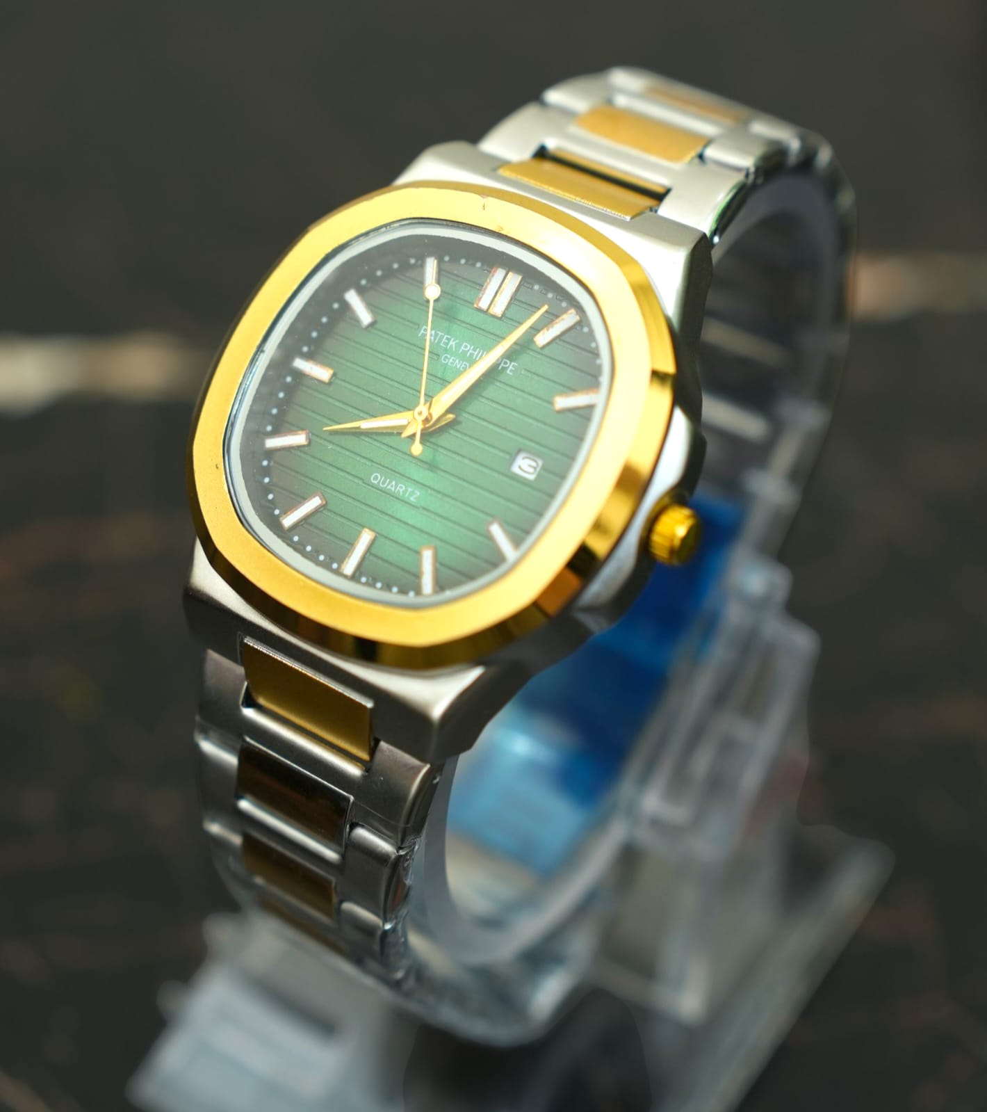 Patek Philippe (PP) - Nautilus Silver & Gold with Green Dial