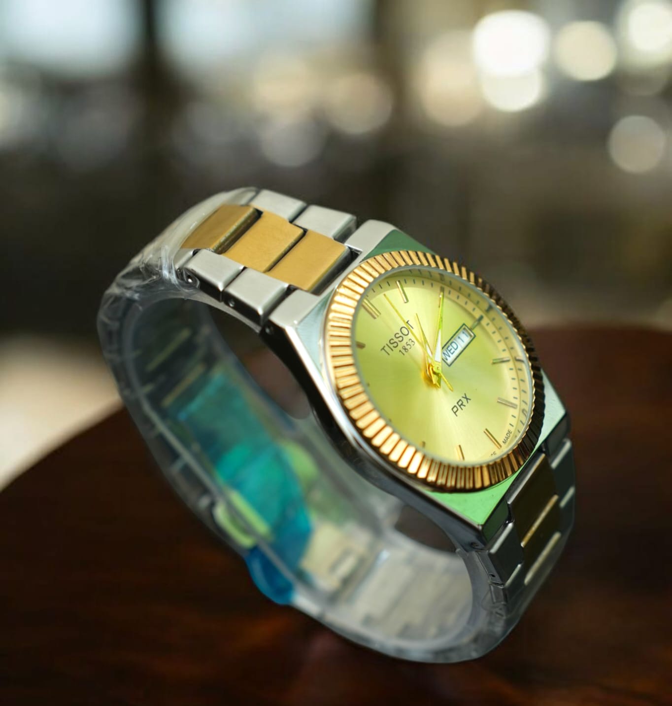 Tissot PRX 1853 Silver Gold with Gold Textured Dial Watch