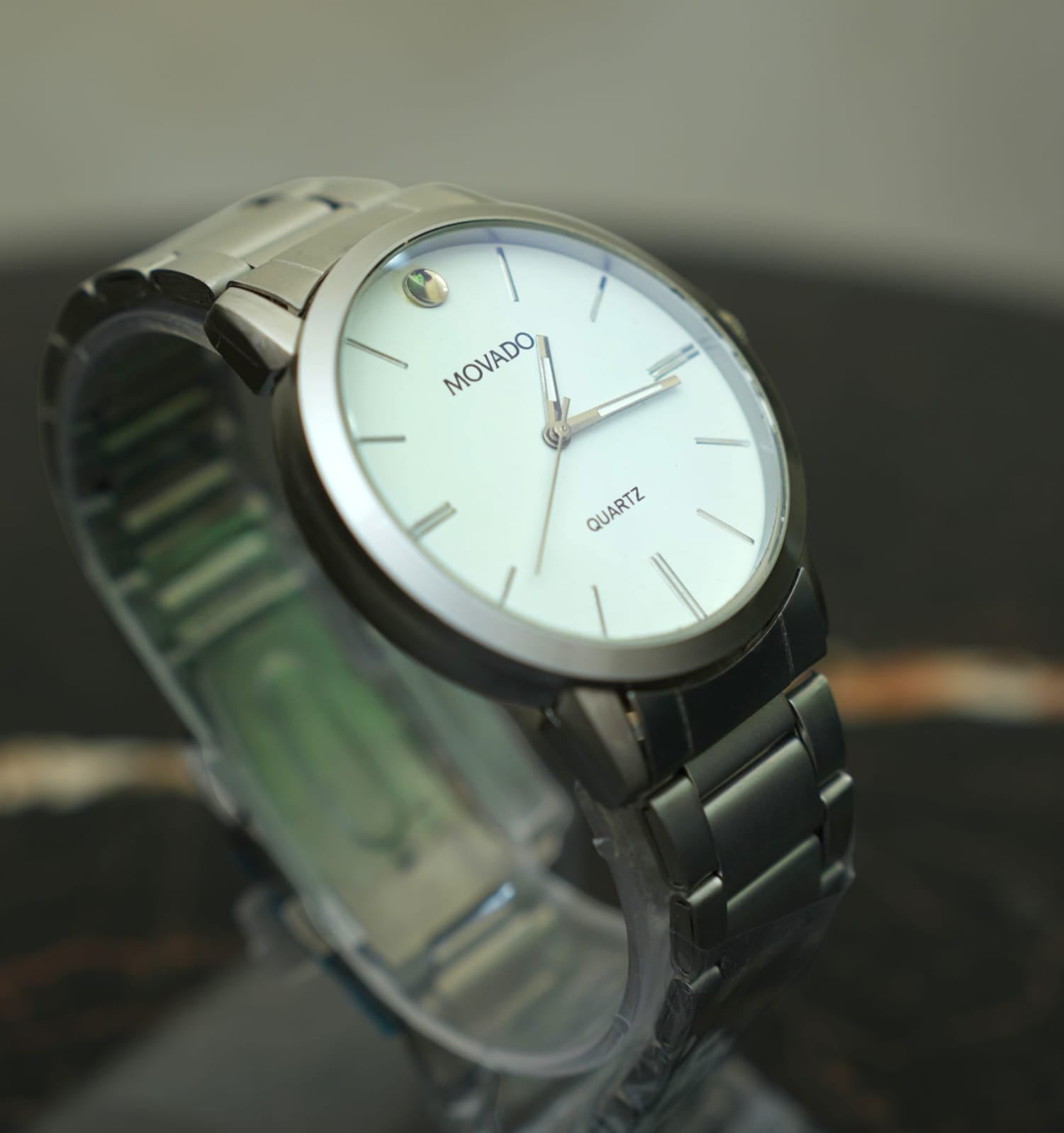 Movado - Classic Silver Watch with White Dial
