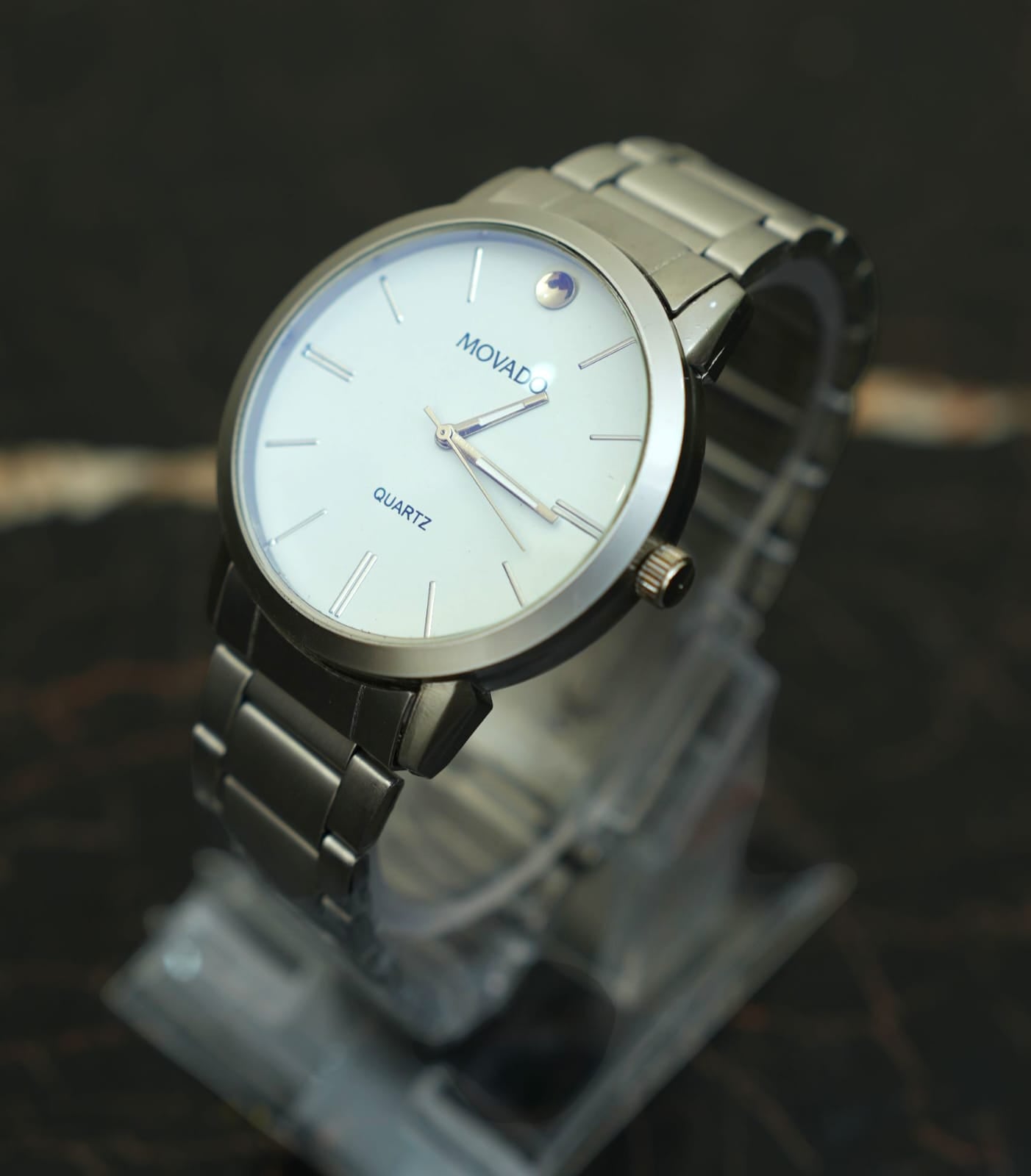 YW - Classic Silver Watch with White Dial - Luxury Watch
