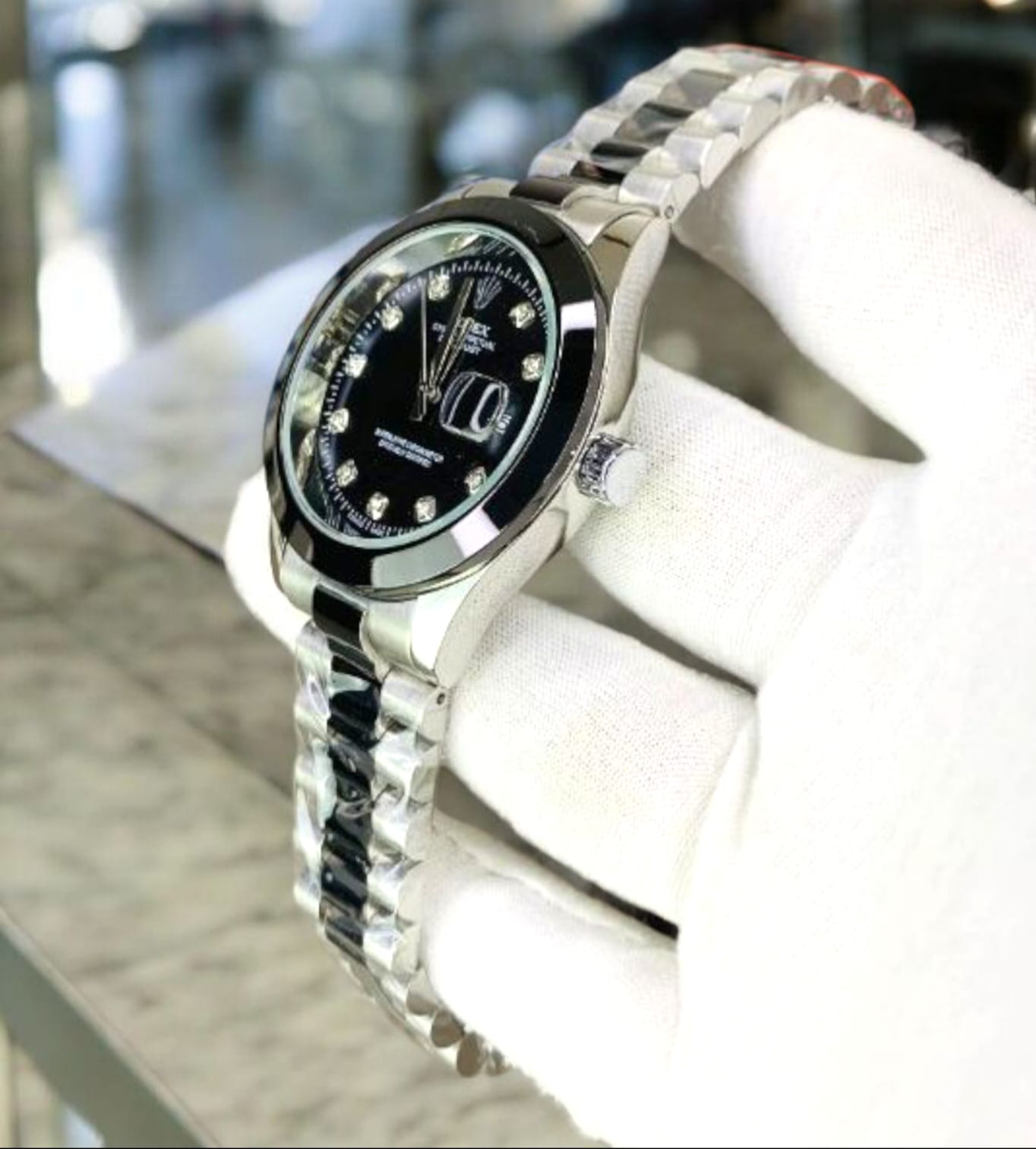 Rolex (RLX) - Datejust Silver Black with Premium Black Dial