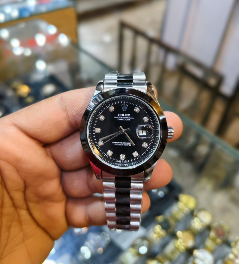 Rolex (RLX) - Datejust Silver Black with Premium Black Dial