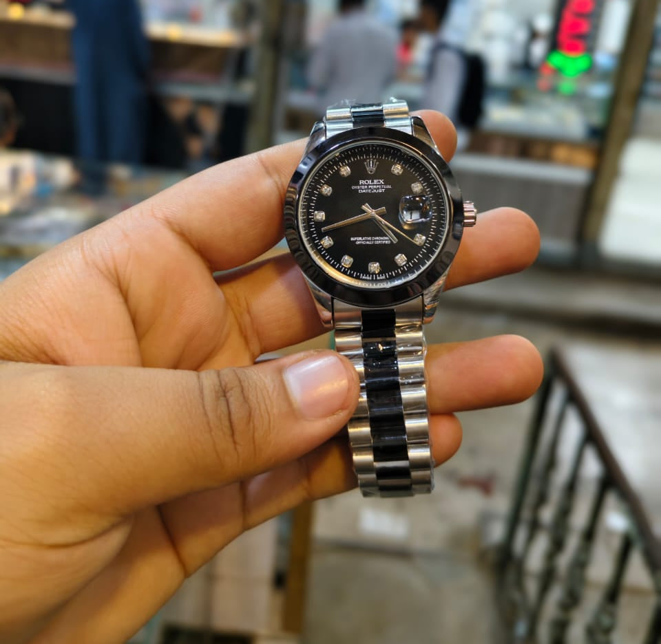 Rolex (RLX) - Datejust Silver Black with Premium Black Dial