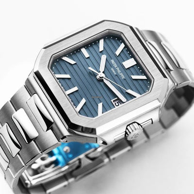 YW - Cubitus silver with Blue Dial Watch