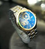 Proking - Elegant Silver Gold Stainless Steel Watch for Men