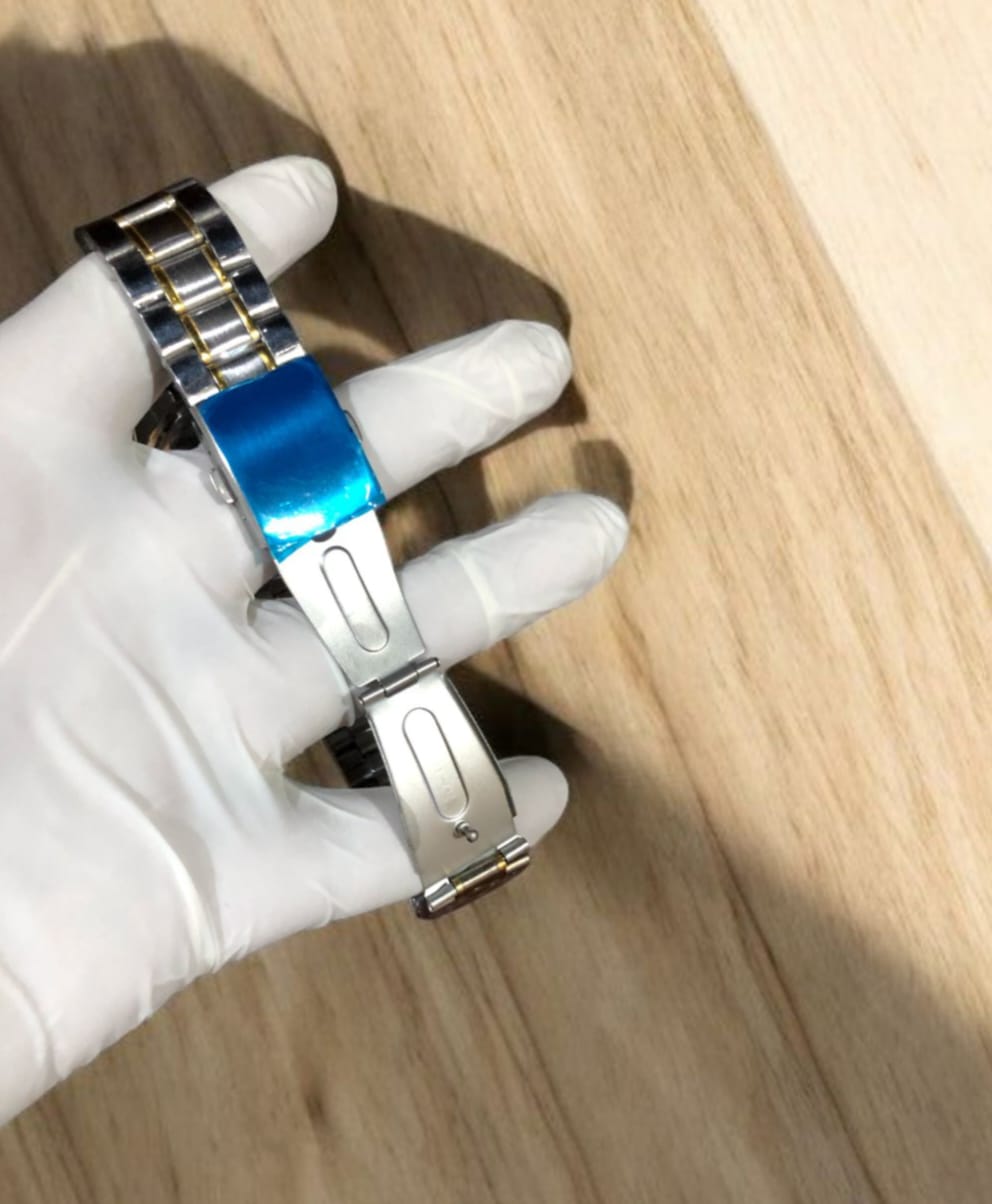 Proking - Elegant Silver Gold Stainless Steel Watch for Men