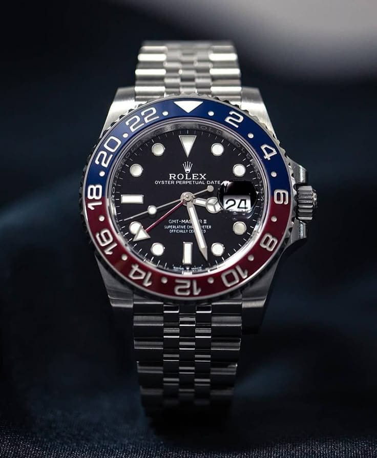 YW - GMT Master Silver with Black Dial (Pepsi)