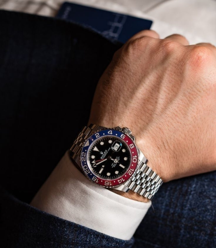 YW - GMT Master Silver with Black Dial (Pepsi)