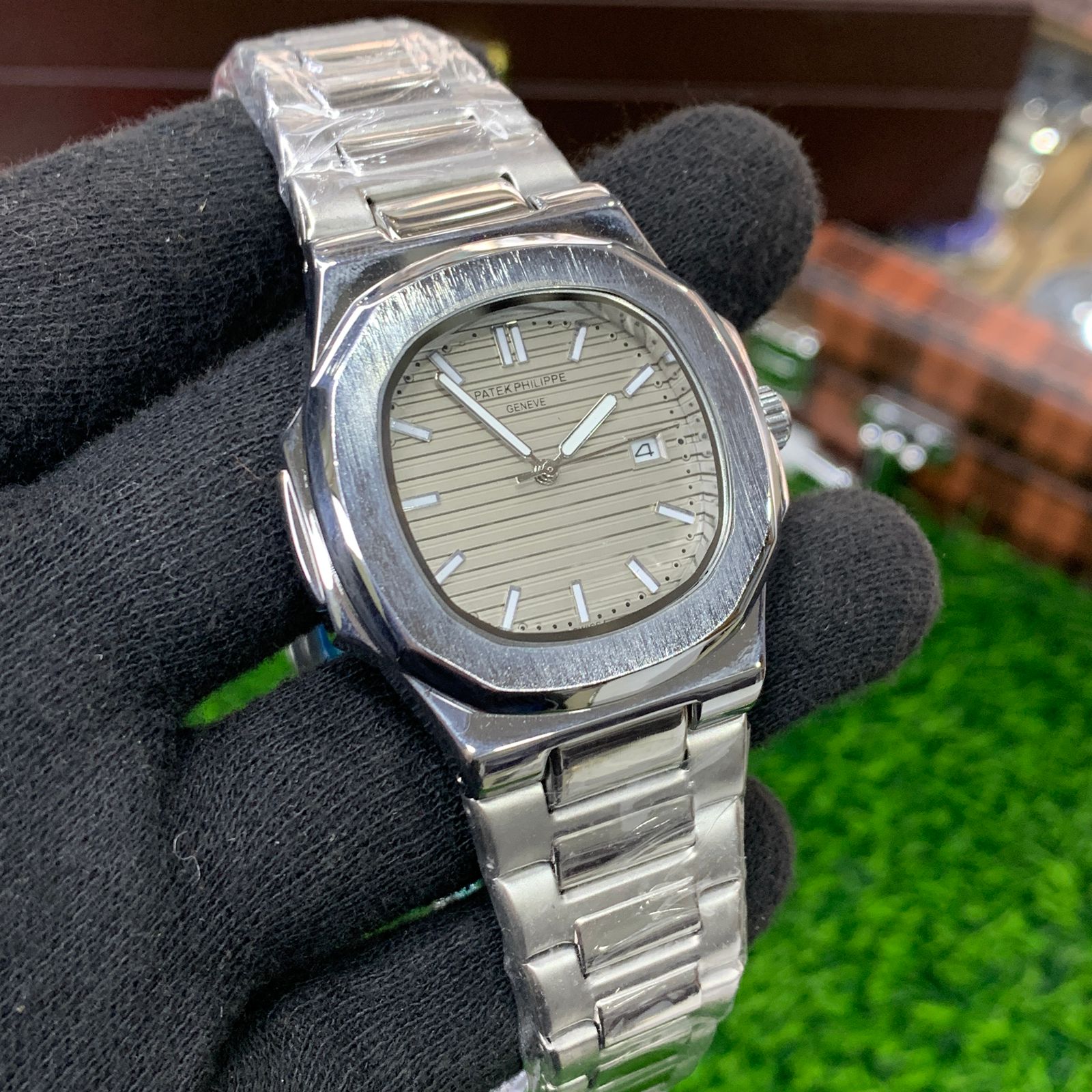 YW - Premium Nautilus Silver Grey Dial Watch