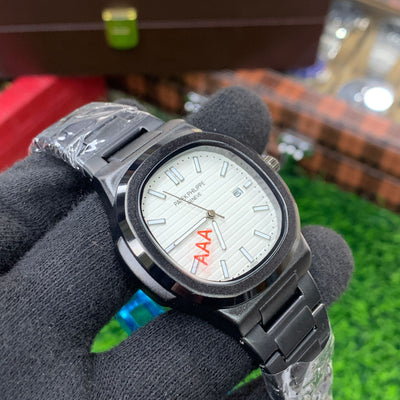 YW - Nautilus Black with White dial Watch