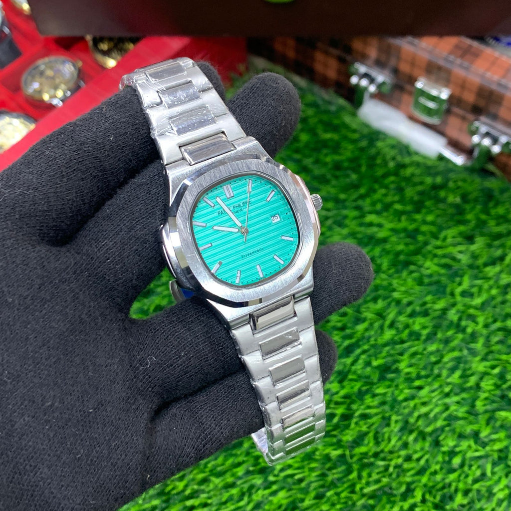 YW - Nautilus silver with tiffany Green dial Watch