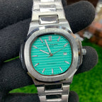 YW - Nautilus silver with tiffany Green dial Watch