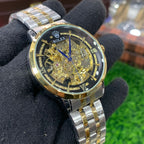 YW - Skeleton Automatic Watch – Twotone chain with Premium dial