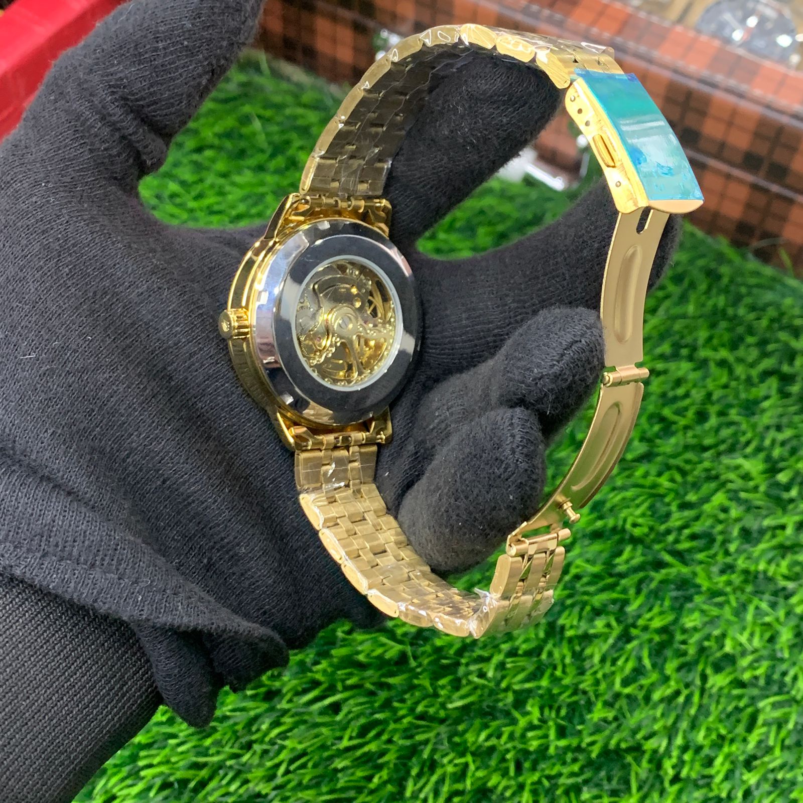 YW - Premium Skeleton Automatic Golden Watch