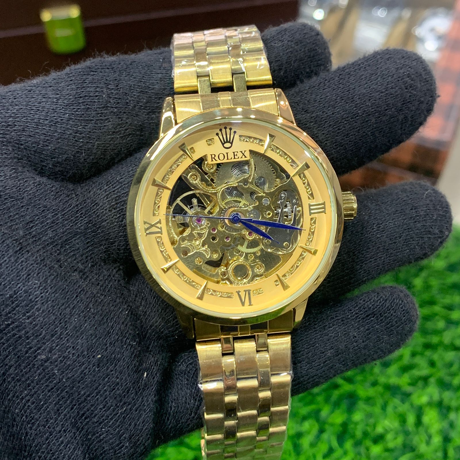 YW - Premium Skeleton Automatic Golden Watch