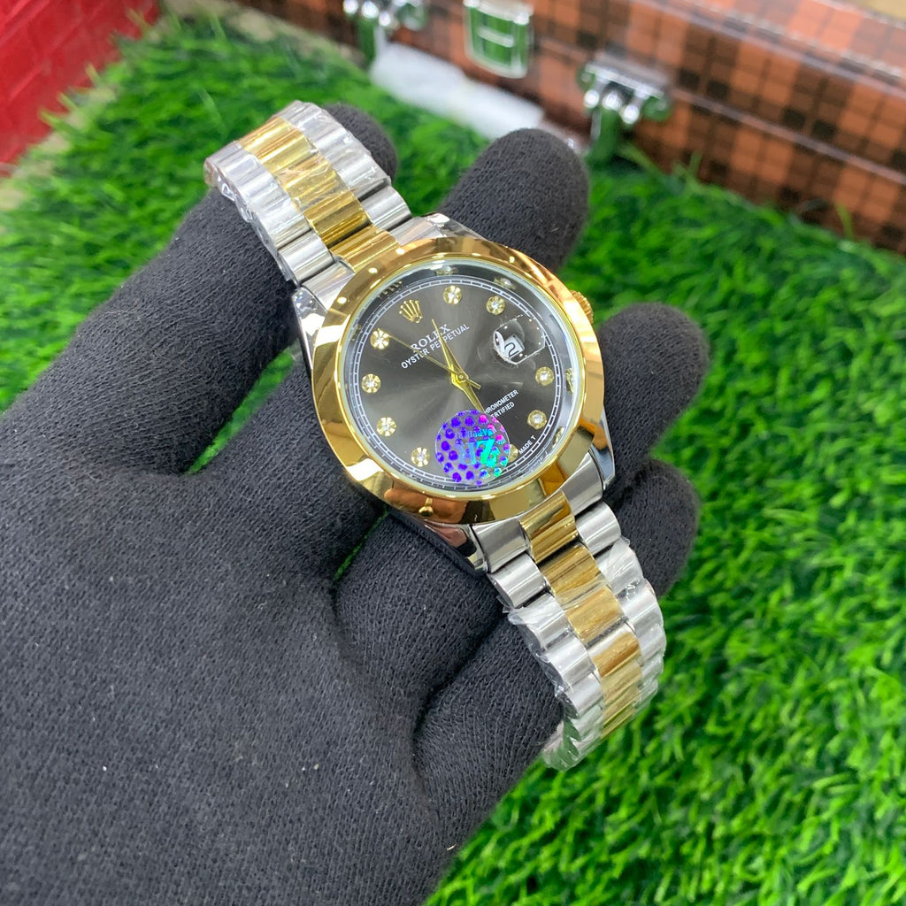 YW - Datejust Twotone Silver Gold with Black Dial