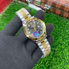 YW - Datejust Twotone Silver Gold with Black Dial