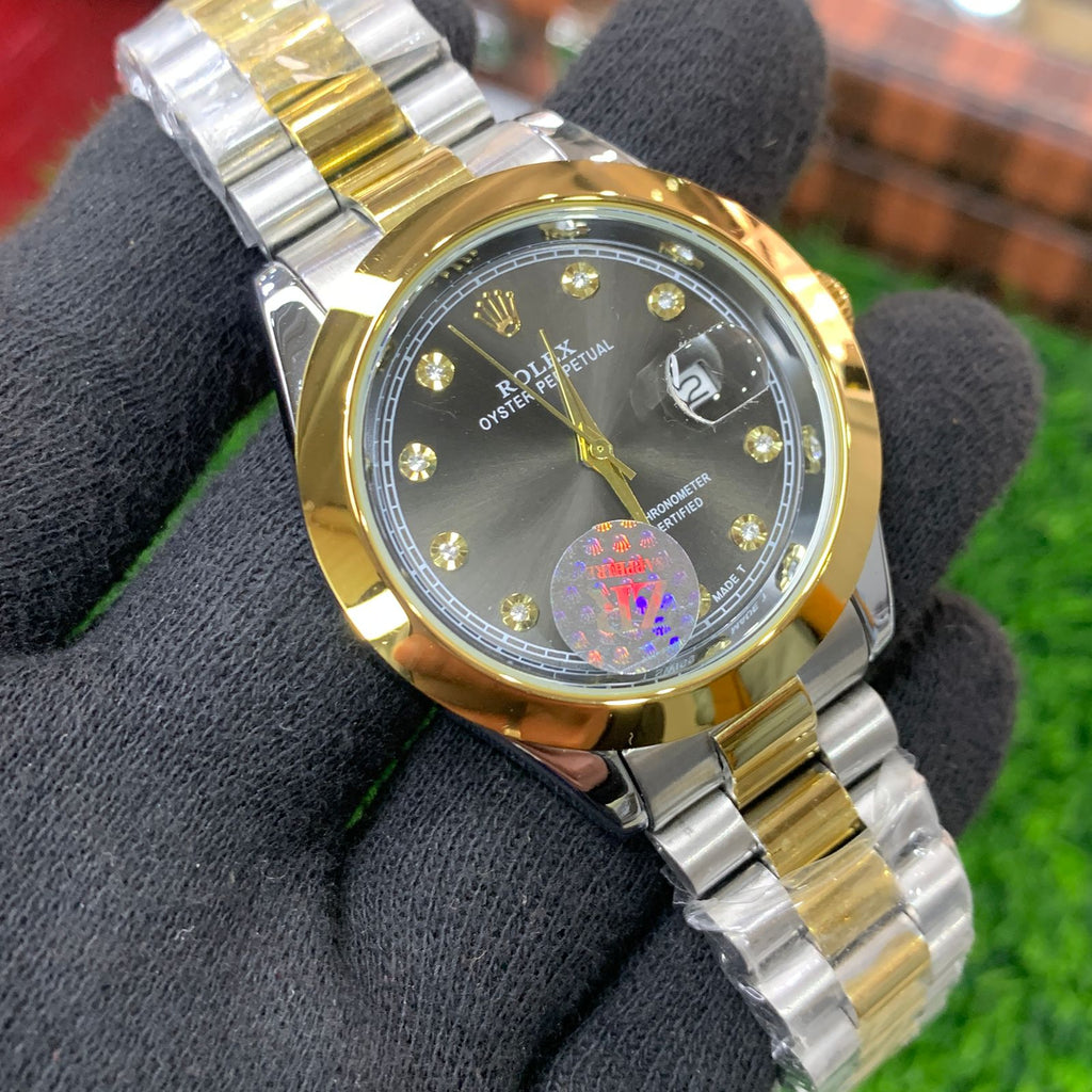 YW - Datejust Twotone Silver Gold with Black Dial