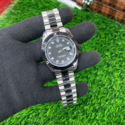 YW - Datejust Silver Black with Premium Black Dial - Luxury Watch