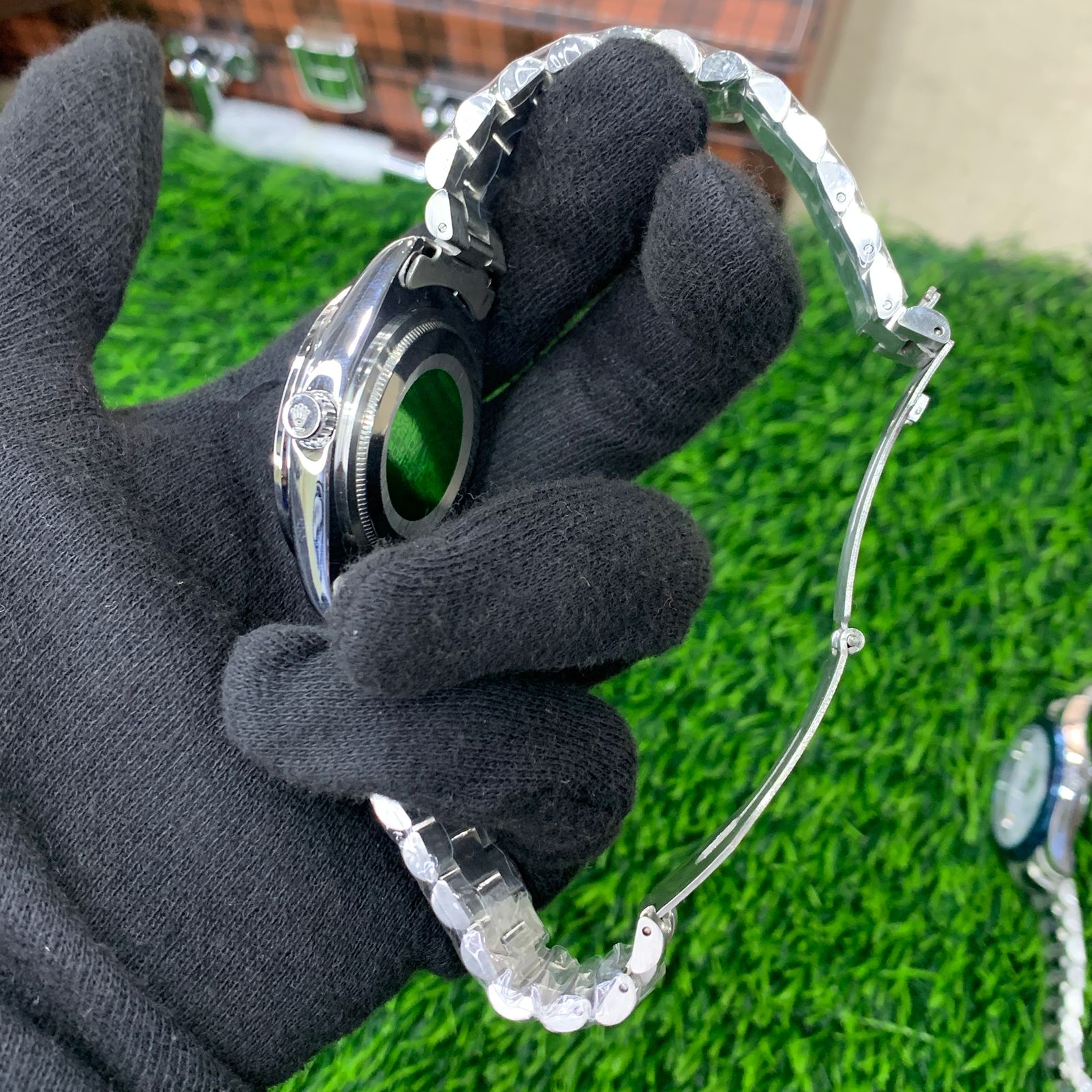 YW - Datejust Silver with Diamond Black Dial Watch