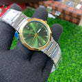 YW - Silver with Premium Green Dial Watch