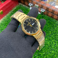 YW - Gold with Premium Black Dial Watch