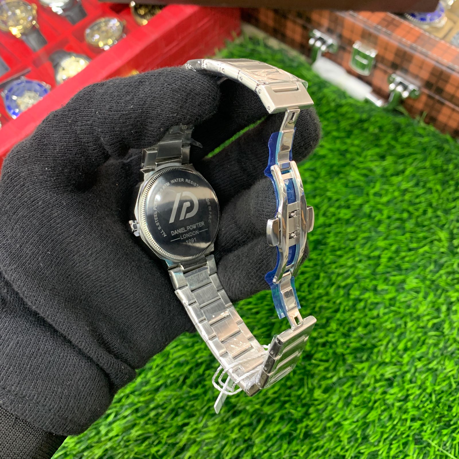 YW - Silver with Premium Black Dial Watch