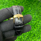 YW - Automatic Skeleton Watch for Men – Black Leather Strap