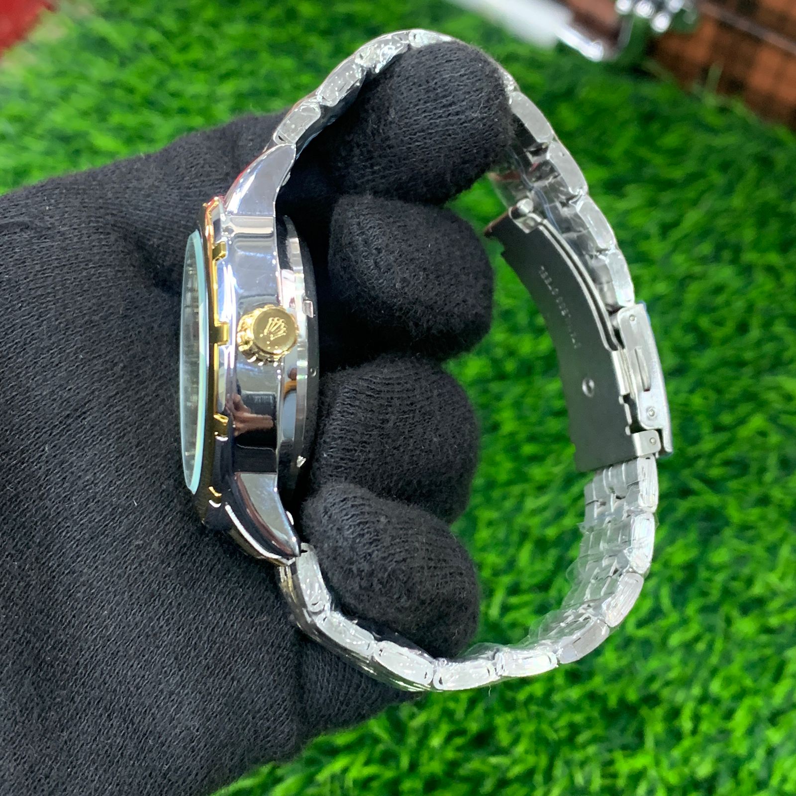 YW - Skeleton Automatic Watch 2 – Two tone Chain (White Dial)