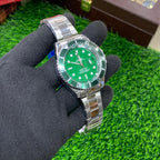 YW - GMT Silver with Green Dial - Premium Watch