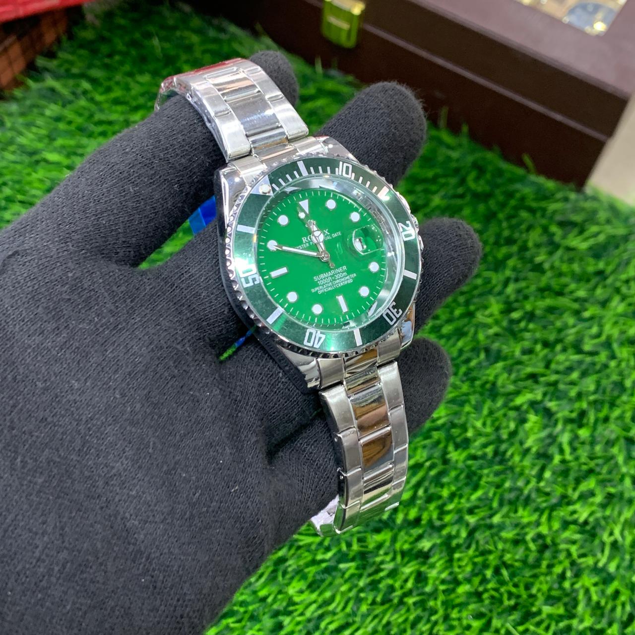 YW - GMT Silver with Green Dial - Premium Watch
