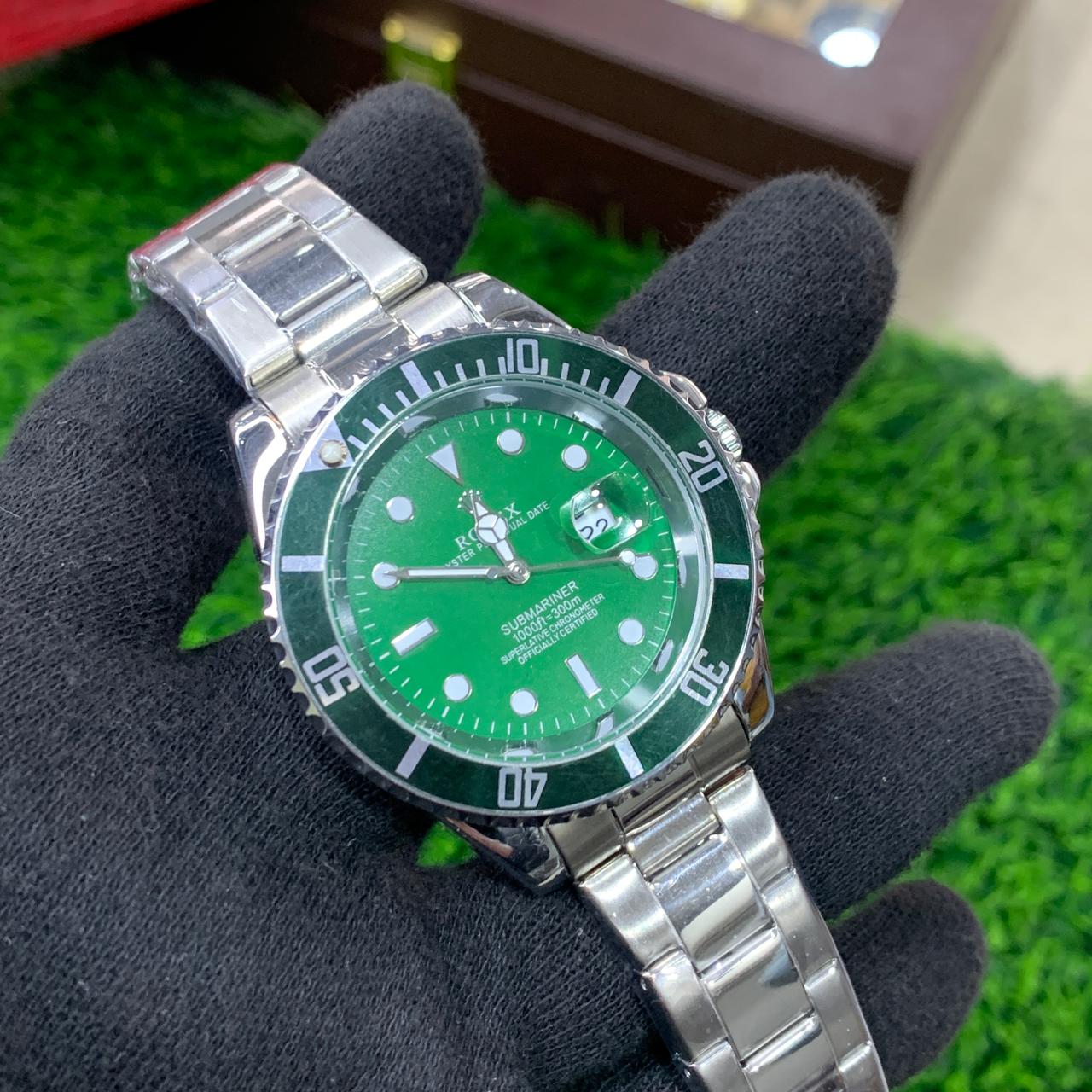 YW - GMT Silver with Green Dial - Premium Watch