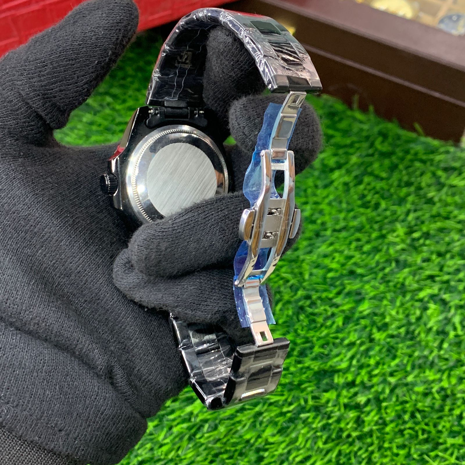 YW - GMT Black with Back Blue Dial Watch