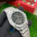 YW - Diamond Cut Skeleton Black Dial - Premium Watch