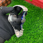 YW - Diamond Cut Skeleton Blue Dial Watch