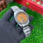 YW - Diamond Cut Skeleton Two tone Semi Automatic Watch