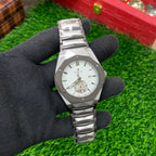 YW - Diamond Cut Skeleton Two tone with White Dail (Semi Automatic)