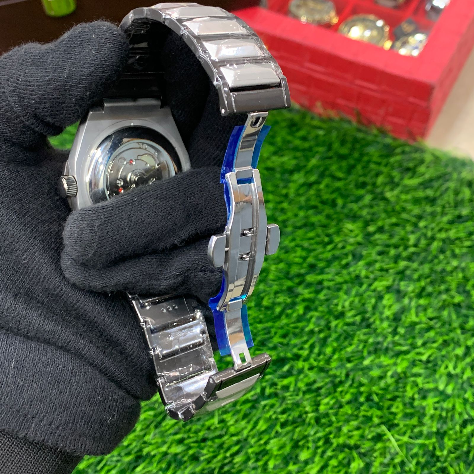 YW - Diamond Cut Skeleton Two tone with White Dail (Semi Automatic)