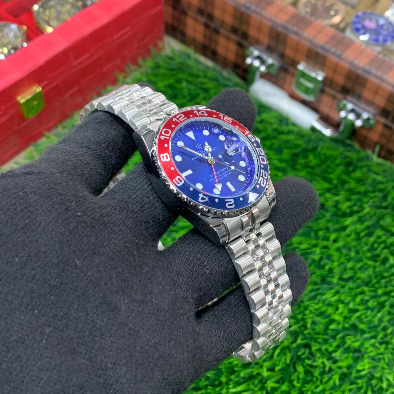 YW - GMT Silver with Blue Dial (Pepsi Bezel)