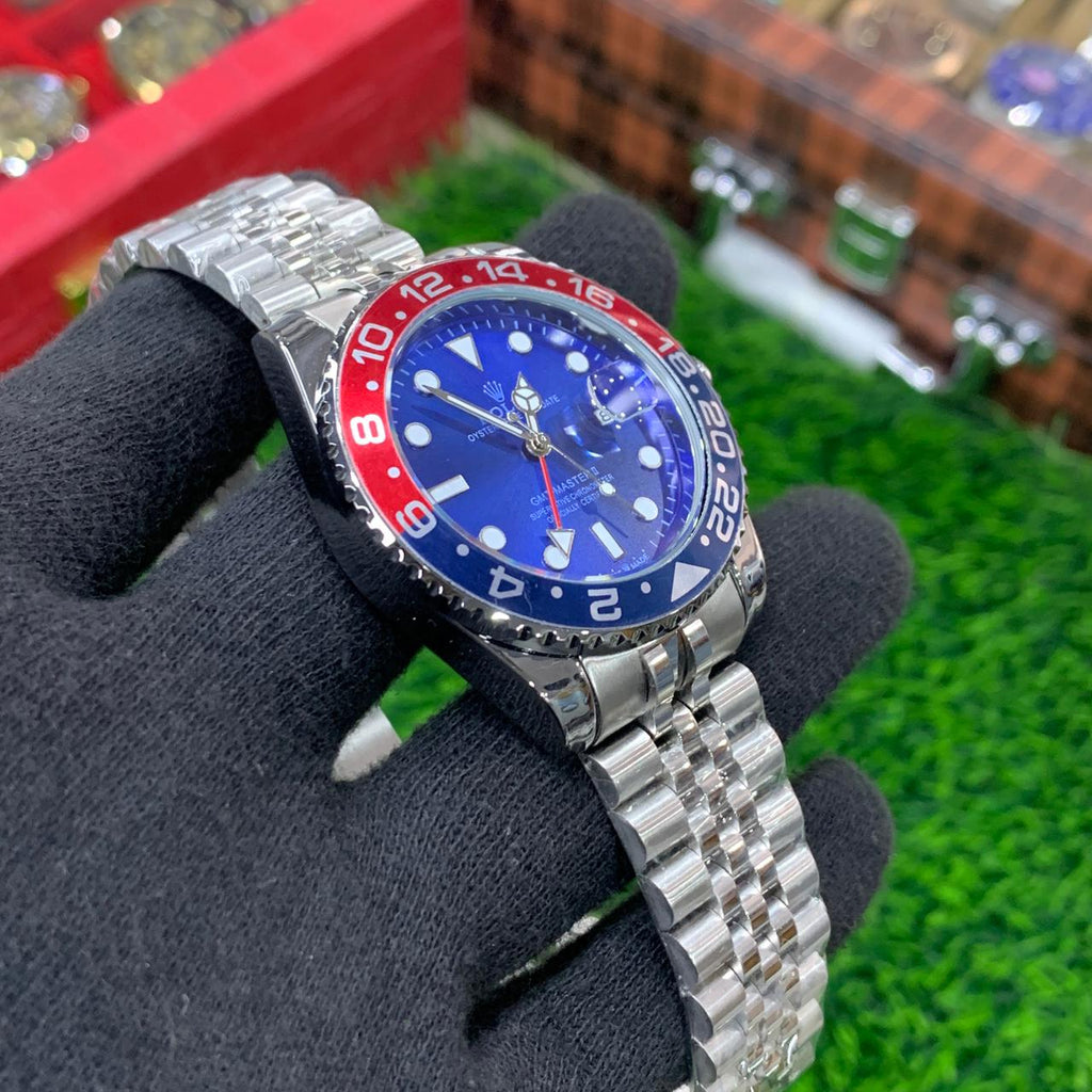 YW - GMT Silver with Blue Dial (Pepsi Bezel)