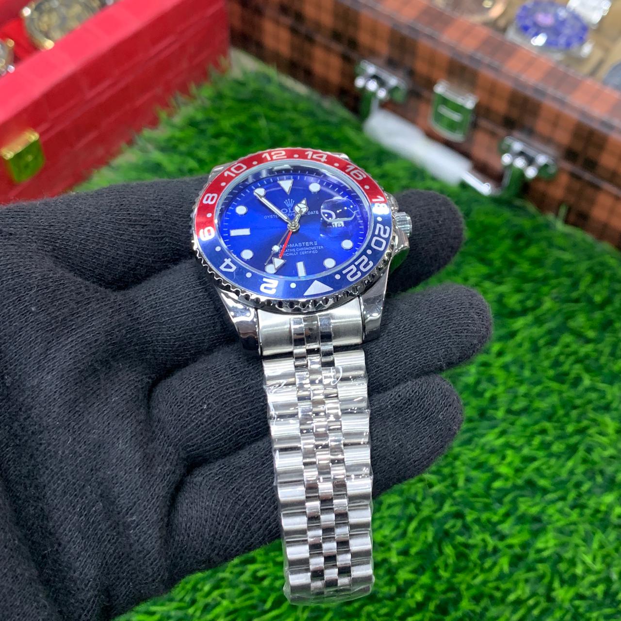 YW - GMT Silver with Blue Dial (Pepsi Bezel)
