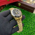 YW - GMT Golden chain with Black Dial Watch