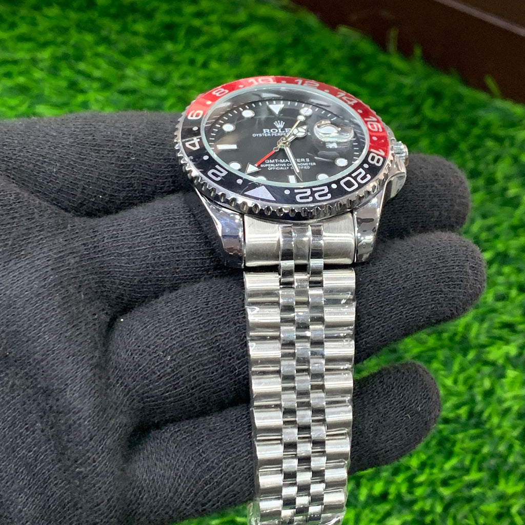 YW - GMT Silver with Black dial Watch