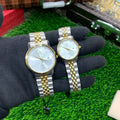 YW Couple Watches – Two tone Chain with White Dial