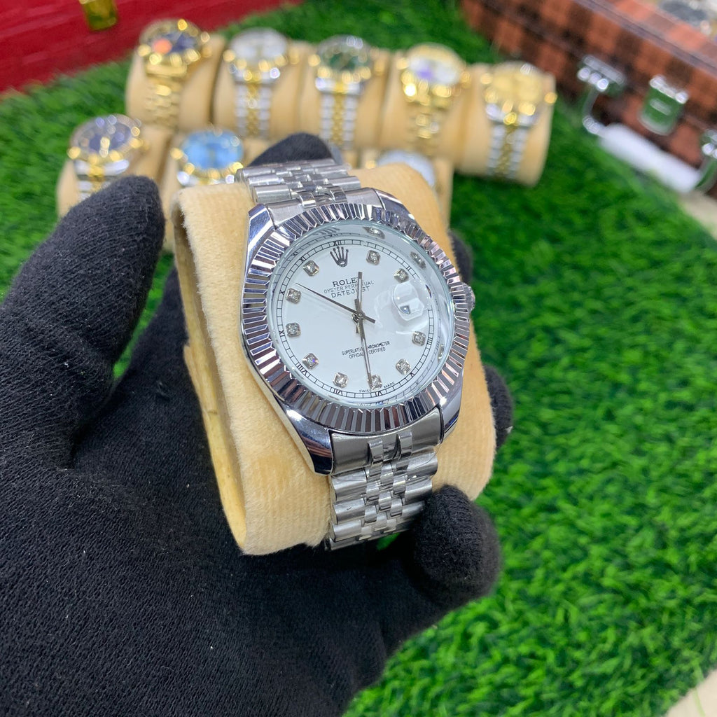 YW - Datejust Silver with White dial Watch