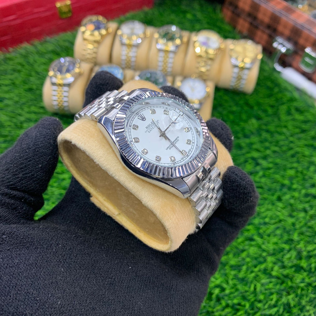 YW - Datejust Silver with White dial Watch