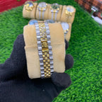 YW - Datejust Twotone Silver Gold with Black dial Watch