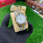 YW - Datejust Twotone Silver Gold with White dial Watch