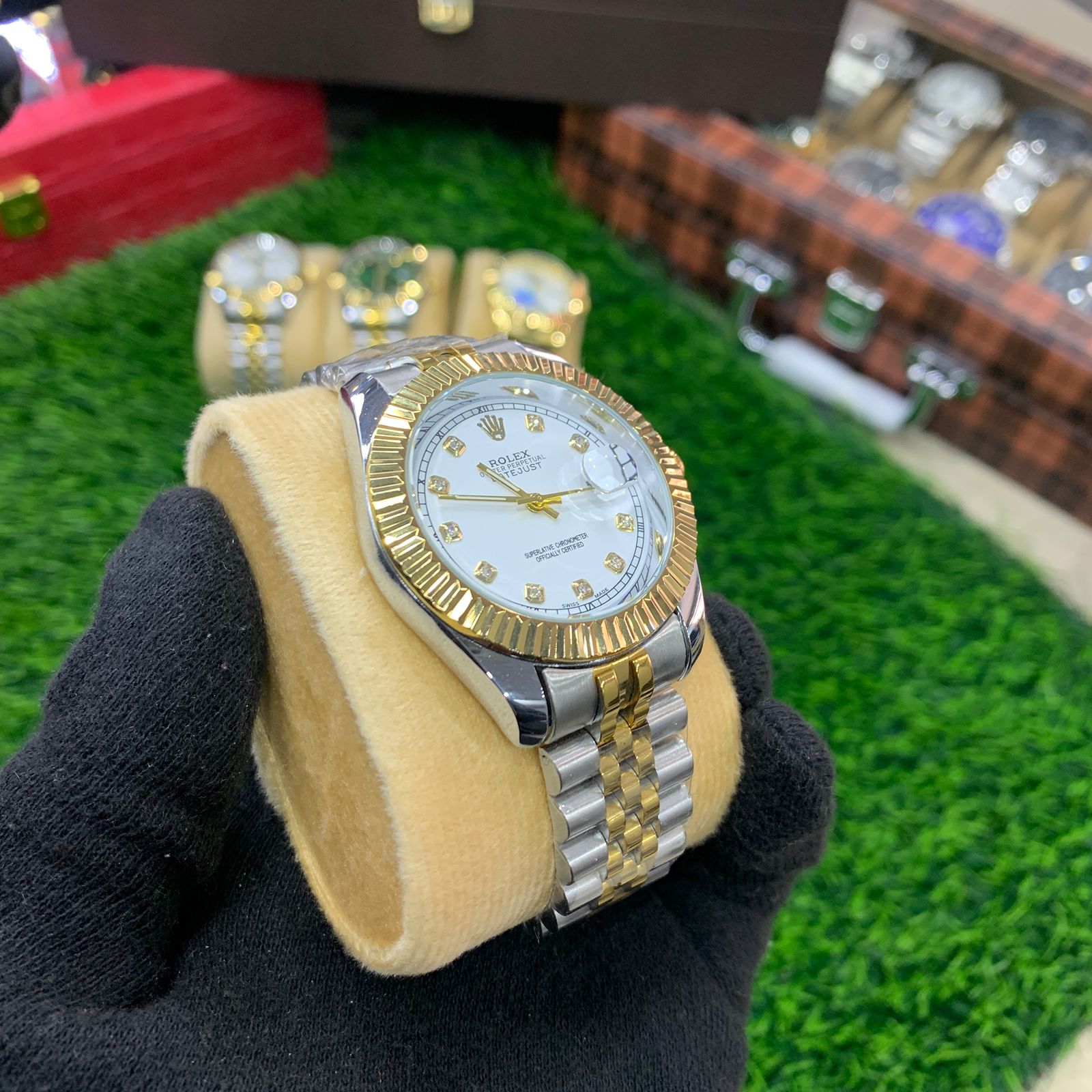 YW - Datejust Twotone Silver Gold with White dial Watch