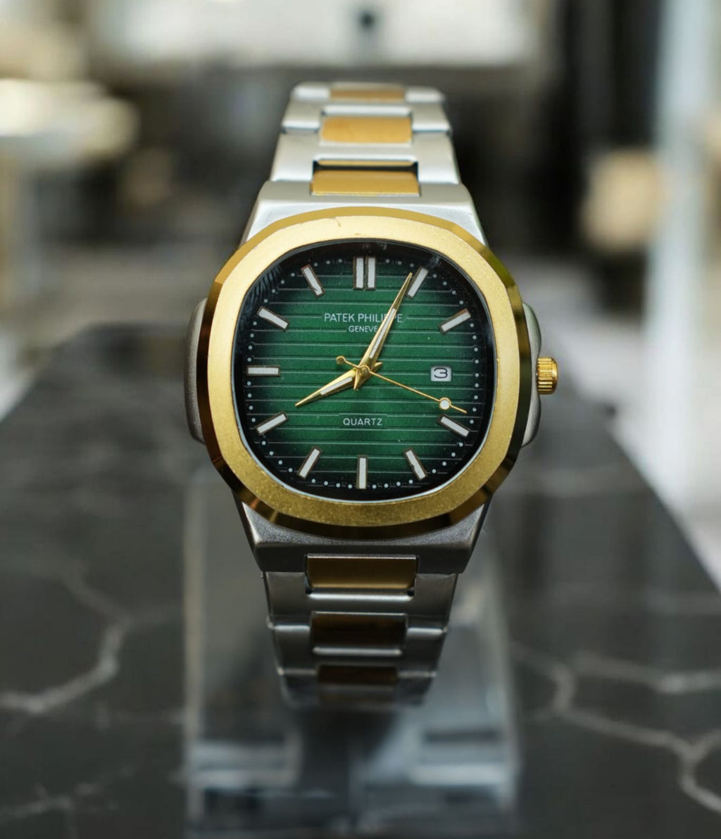 Patek Philippe (PP) - Nautilus Silver & Gold with Green Dial